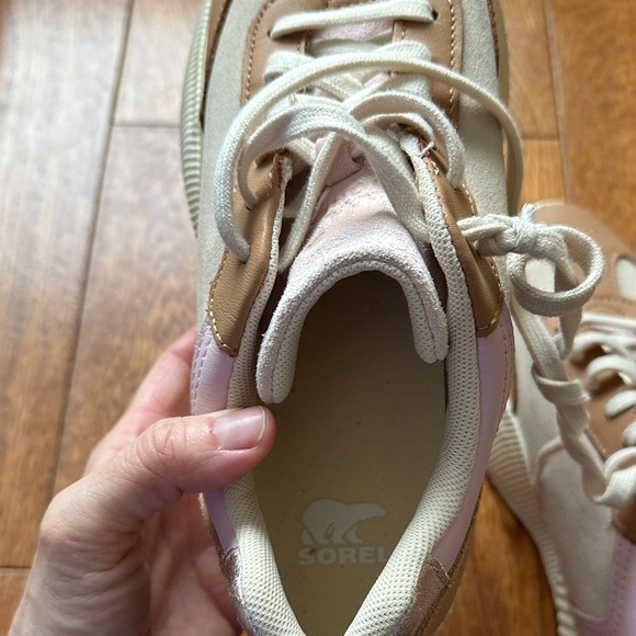 Sorel Women's ONA BLVD waterproof Pink and Tan Sneakers - Picture 3 of 5